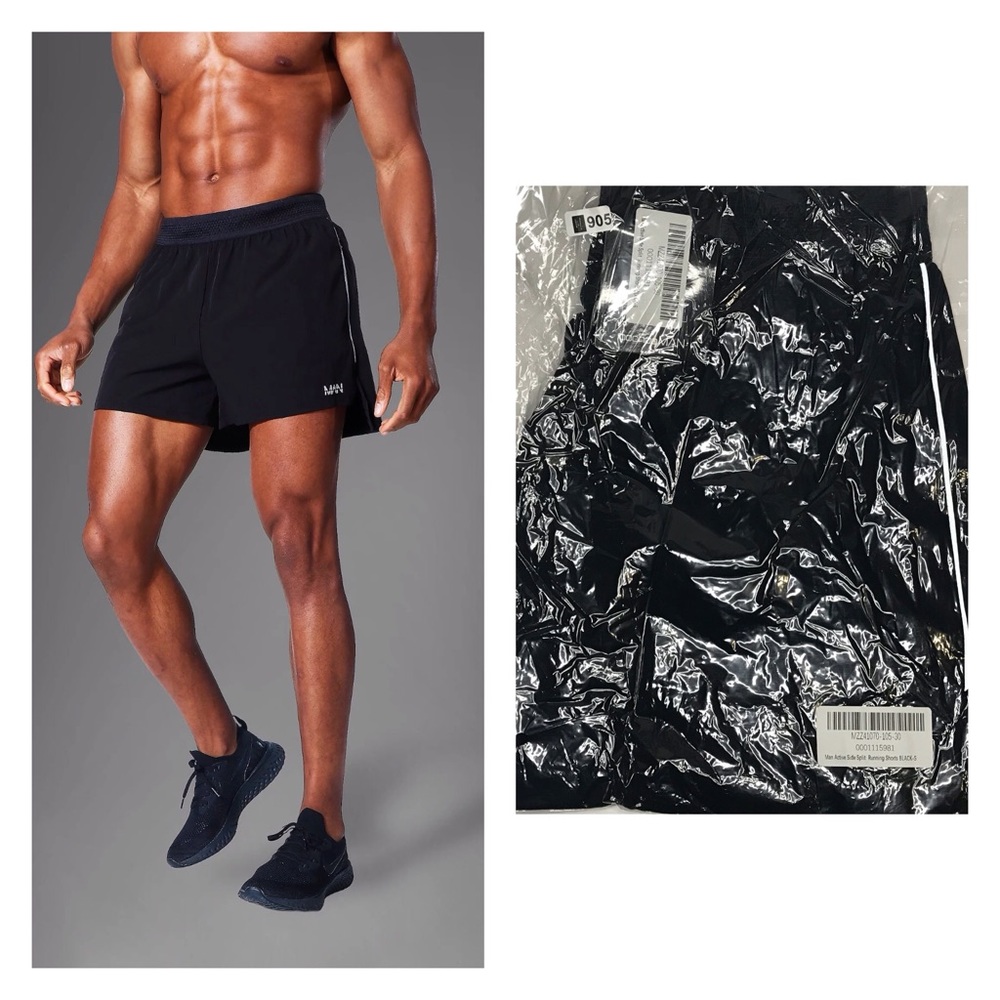 Man active side running shorts